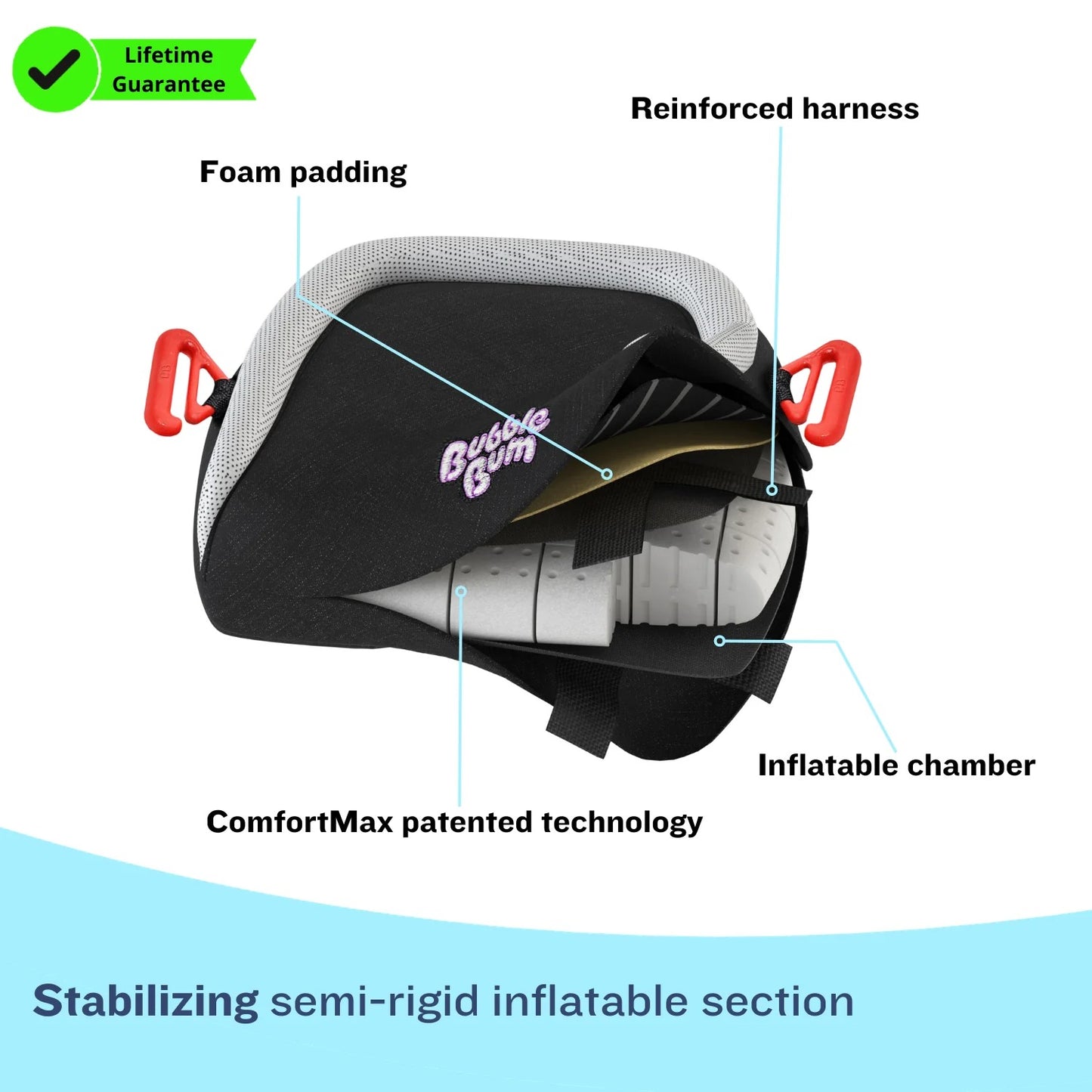 BUBBLEBUM INFLATABLE CAR BOOSTER SEAT - TRAVEL BOOSTER SEAT(UAE)